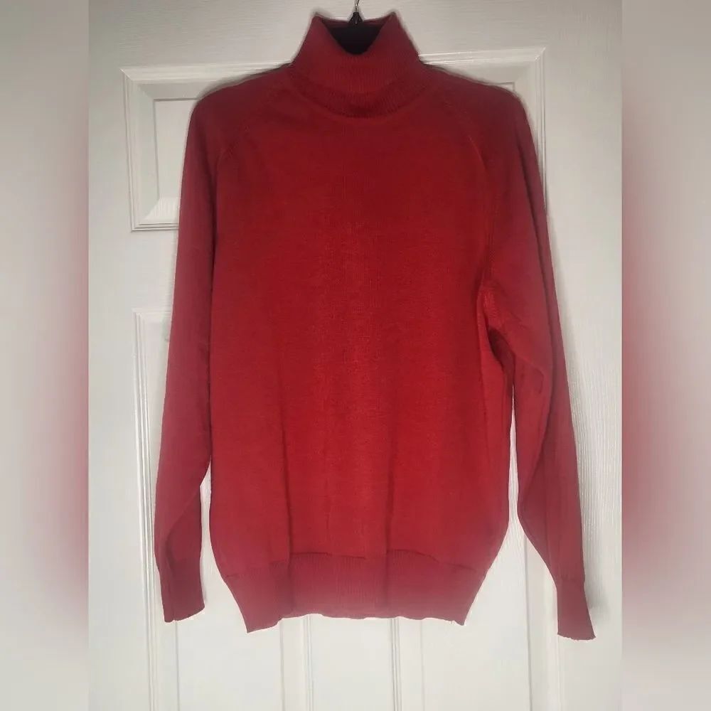 Maerz Munich L/52 Red LngSlv 100% Pure New WOOL  Turtleneck Women's Sweater